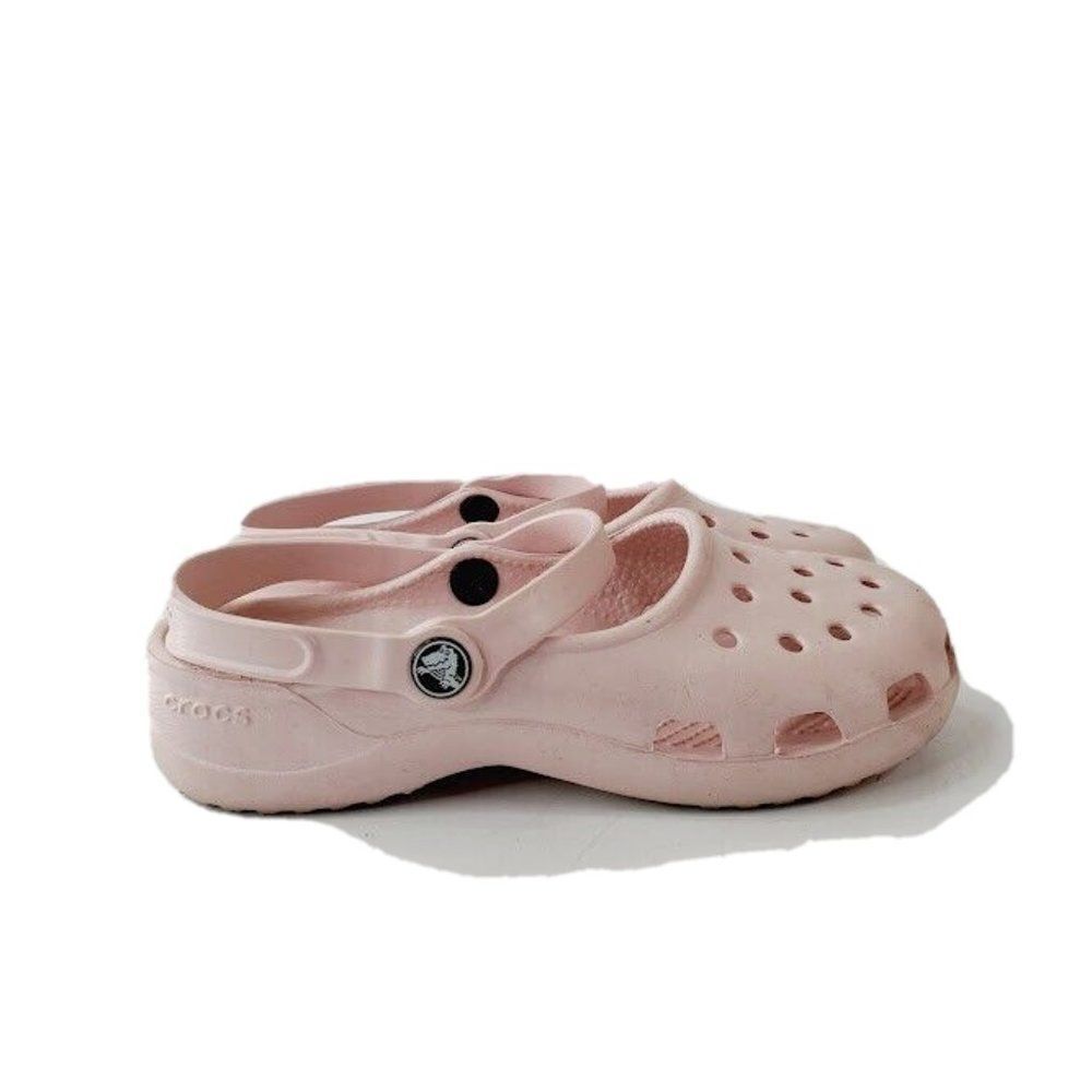 Crocs Girls Pink Adjustable Strap Casual Beach Slip On Clogs Size US 6